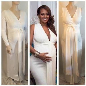 Maternity fitted dress sleevless/maternity gown